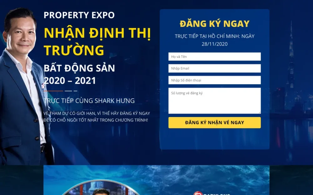 Mẫu Website Landing Page Hội Thảo Bất Động Sản – SHARKHUNG