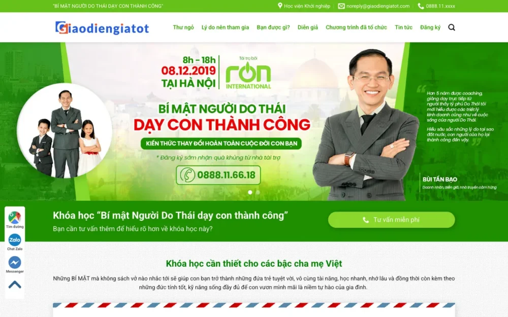 Mẫu Website Landing Page Khóa Học Nuôi Dạy Con – EDU11