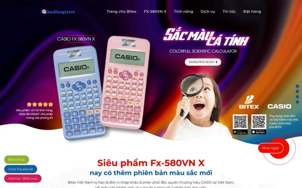 Mẫu Website Landing Page Máy Tính Khoa Học – CASIO