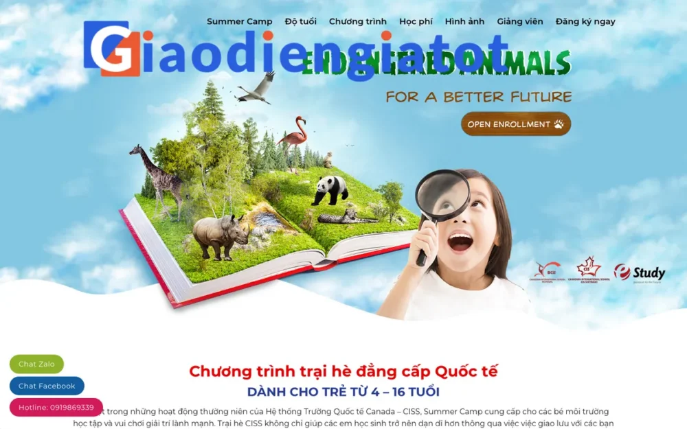 Mẫu Website Landing Page Trại Hè Thiếu Nhi – EDU8