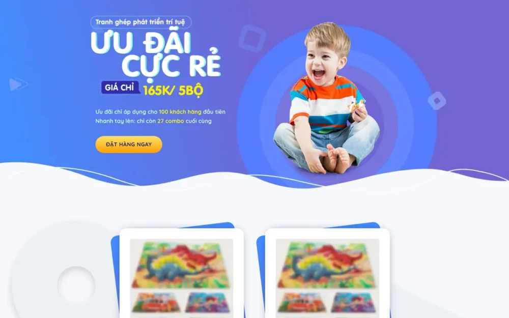 Mẫu Website Tranh Ghép Gỗ Cho Bé, Landing Page – DOCHOIXEPHINH