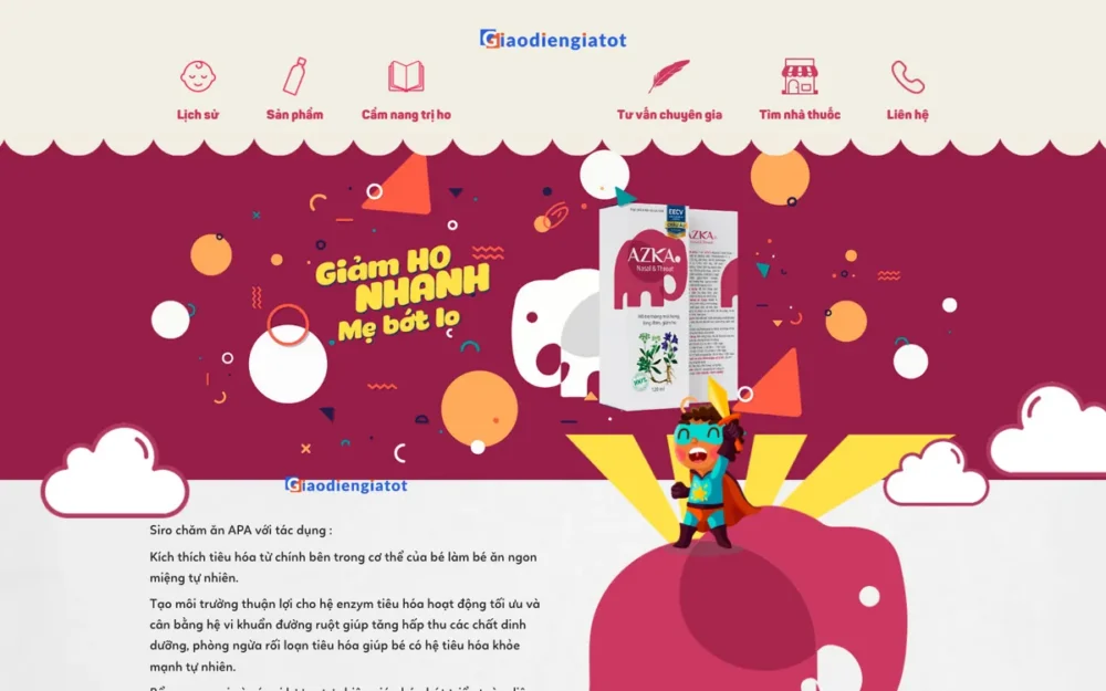 Mẫu Website Landing Siro Ho Thảo Dược Tông Hồng Mận – THUCPHAM16