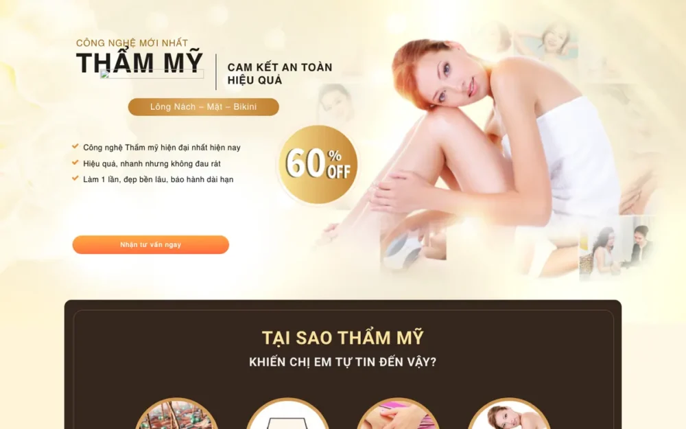 Mẫu Website Landing Page Dịch Vụ Triệt Lông – TRIETLONGTHAMMYVIEN