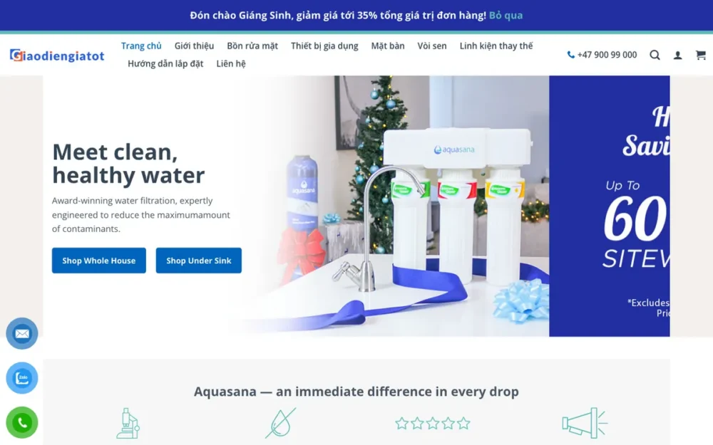 Mẫu Website Lọc Nước Toàn Nhà Phong Cách Mỹ – MAYLOC4