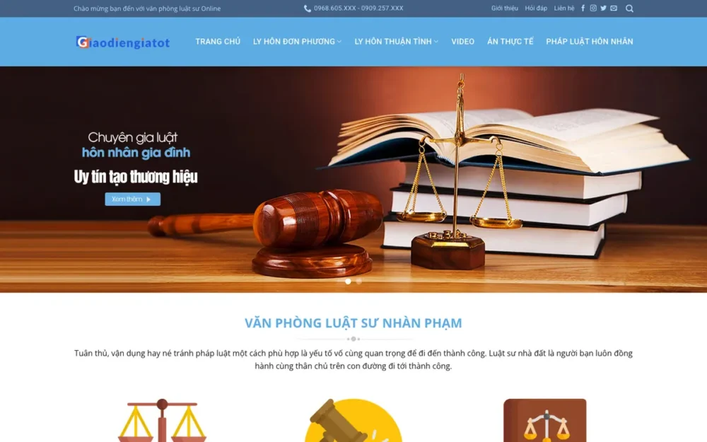 Mẫu Website Luật Sư Hôn Nhân Gia Đình, Ly Hôn – LUATSU3