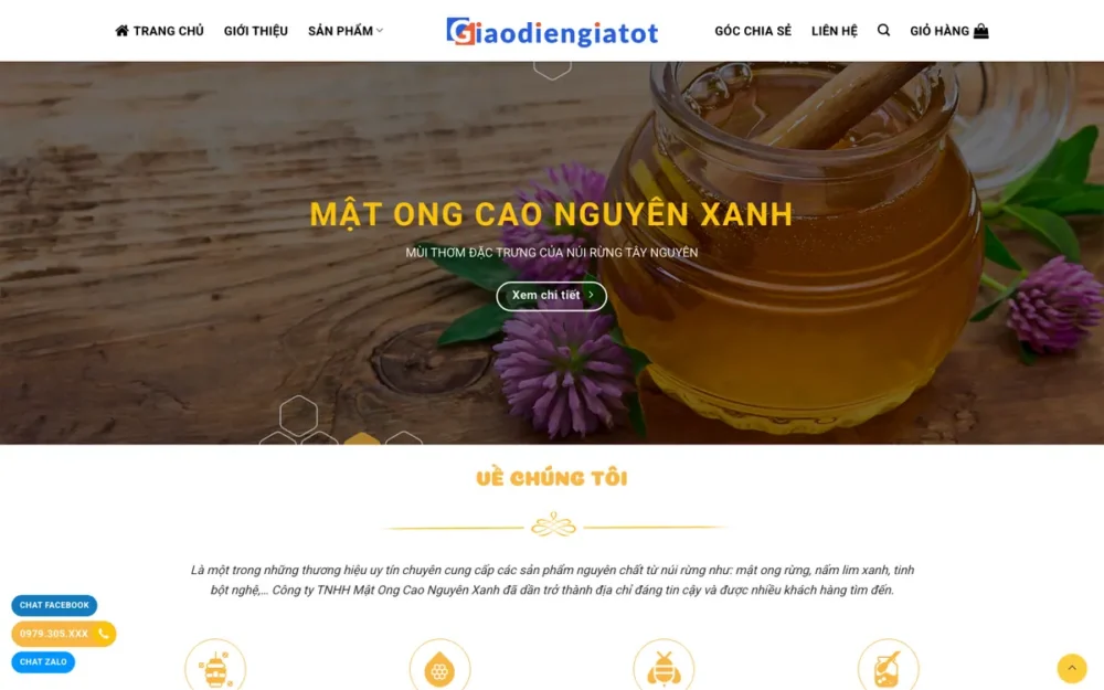 Mẫu Website Mật Ong Rừng & Sản Phẩm Từ Ong – MATONG3
