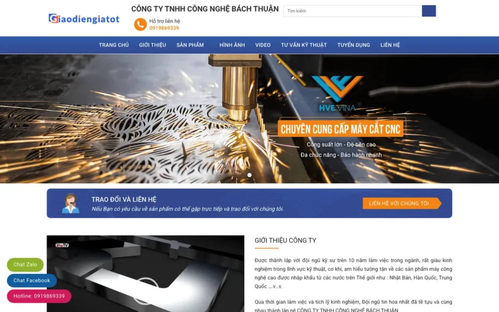 Mẫu Website Máy Đóng Gói, Máy Chế Biến Thực Phẩm – MAYSANXUAT