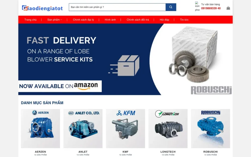 Mẫu Website Máy Thổi Khí Công Nghiệp – MAYTHOIKHI