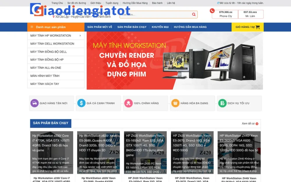 Mẫu Website Máy Tính Trạm Workstation, Đồng Bộ – MAYTINH5