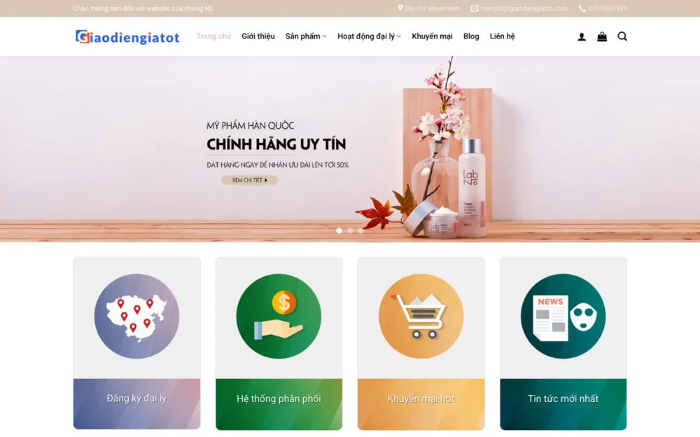 Mẫu Website Mỹ Phẩm Hàn Quốc Tuyển Đại Lý – MYPHAM