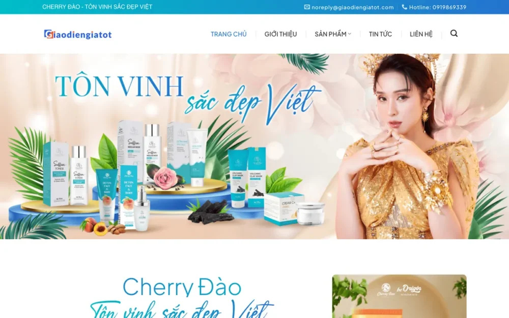 Mẫu Website Mỹ Phẩm Thiên Nhiên Tuyển Đại Lý – CHERRY