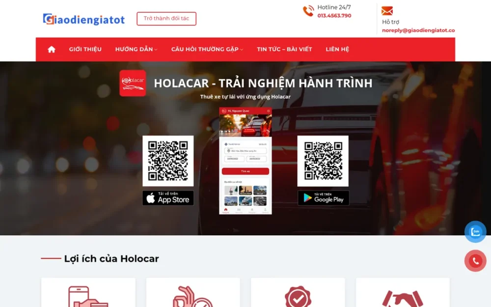Mẫu Website Nền Tảng Cho Thuê Xe Tự Lái – TAXI1