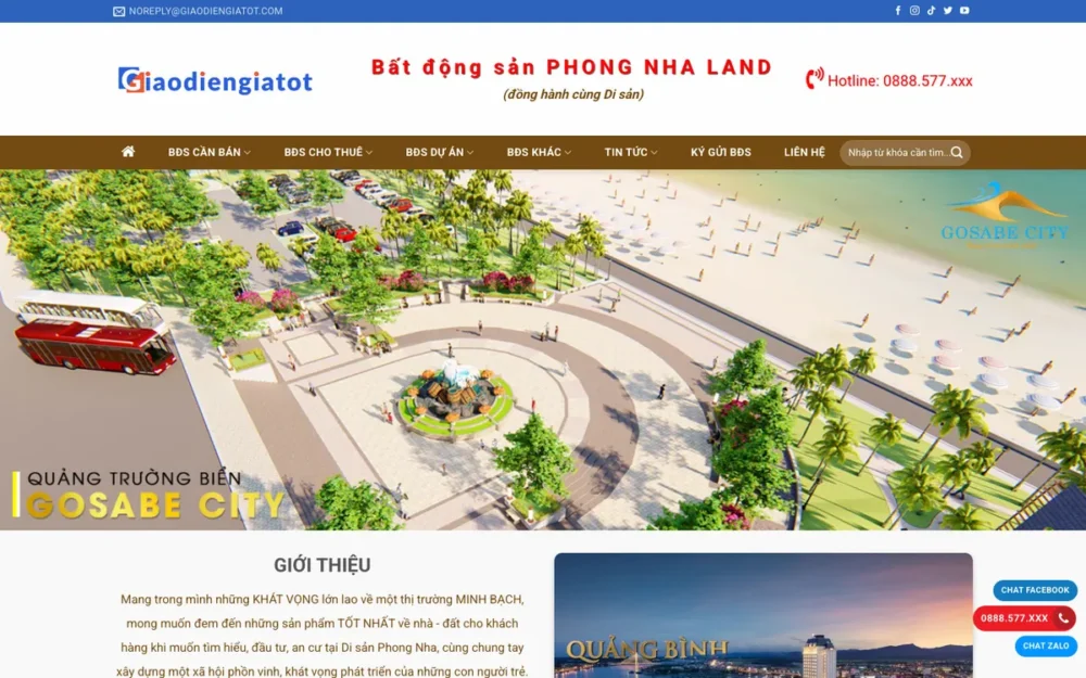 Mẫu Website Nhà Đất Vùng Du Lịch, Homestay – BDS34