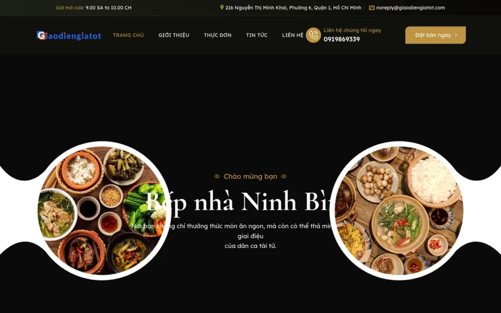 Mẫu Website Nhà Hàng Đặc Sản Miền Tây Sang Trọng – NHAHANG1