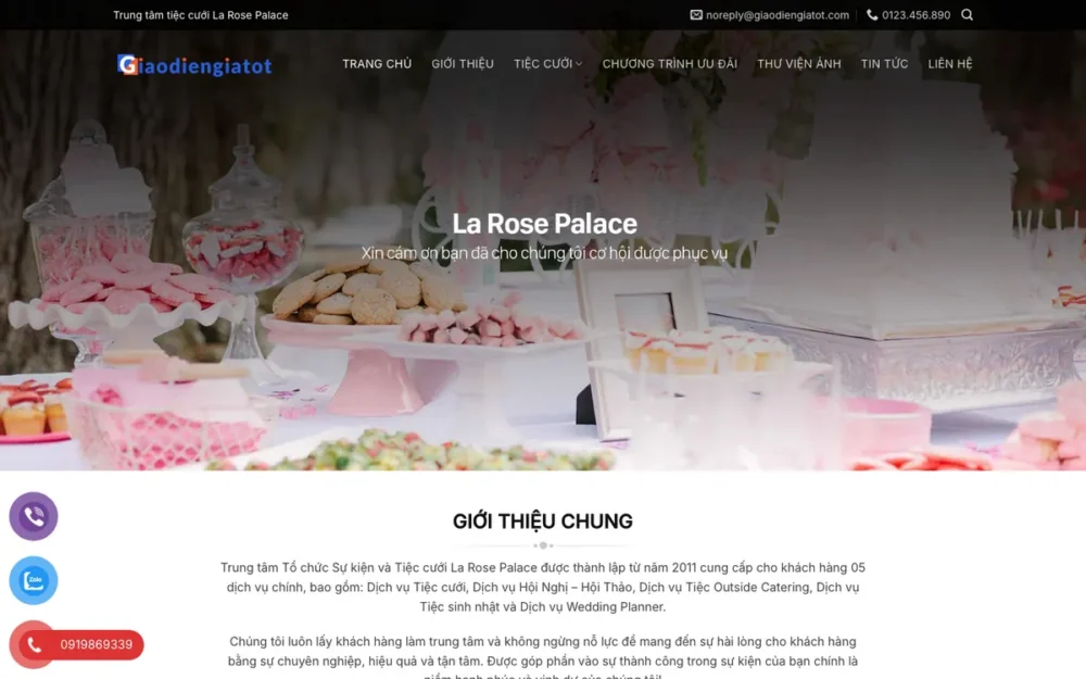 Mẫu Website Nhà Hàng Tiệc Cưới, Sảnh Tiệc – NHAHANGTIECCUOI