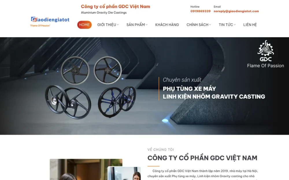 Mẫu Website Nhà Máy Đúc Nhôm, Linh Kiện Phụ Tùng – GDCVIETNAM