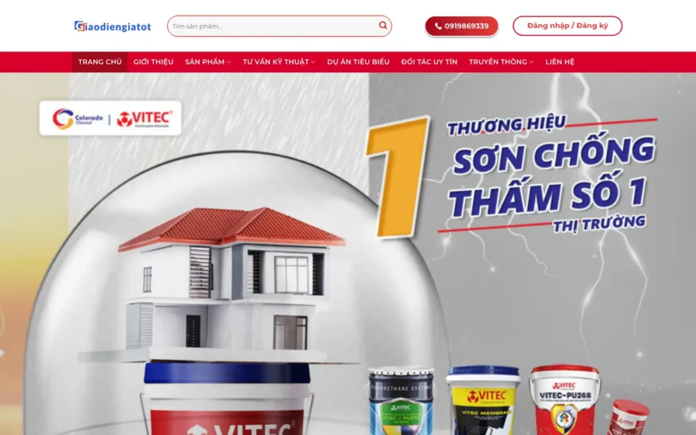 Mẫu Website Nhà Phân Phối Sơn Chống Thấm – SONNUOC
