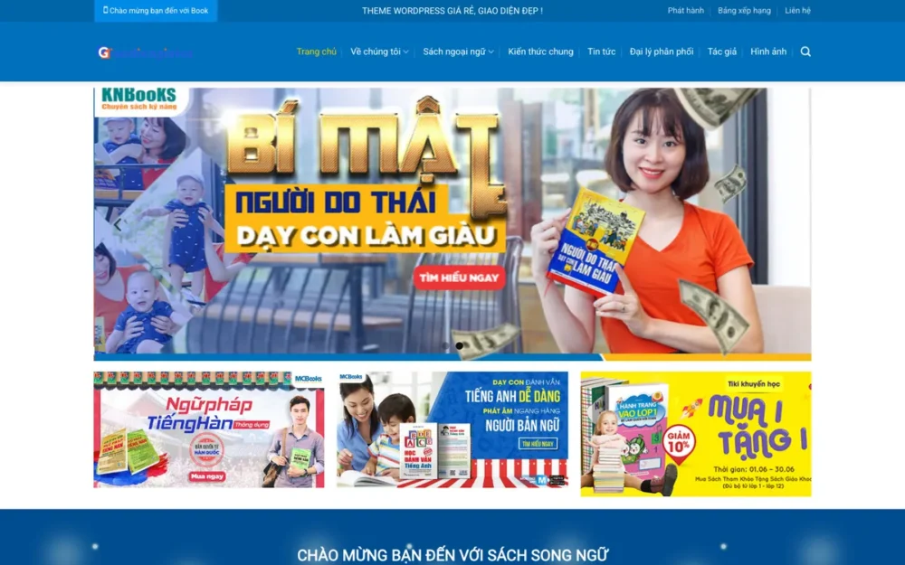 Mẫu Website Nhà Sách Ngoại Ngữ & Luyện Thi – BOOK