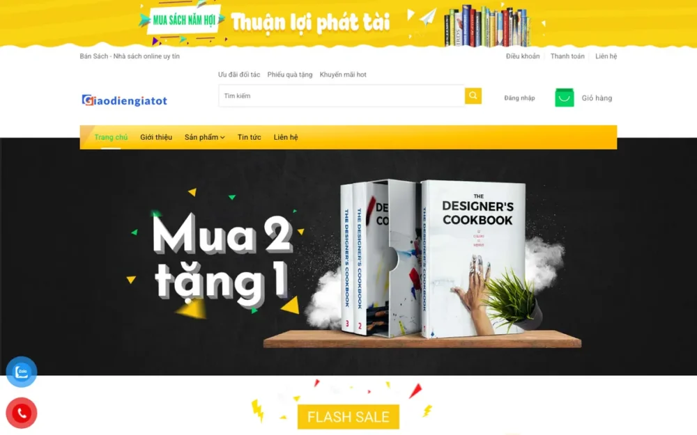 Mẫu Website Nhà Sách Online Flash Sale – NHASACH