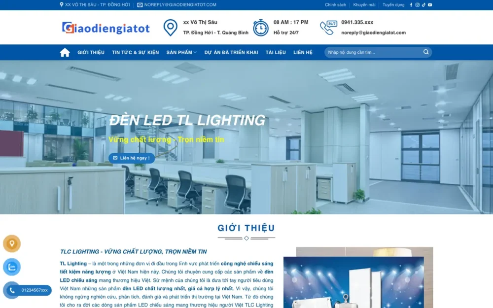 Mẫu Website Nhà Sản Xuất Đèn LED Chiếu Sáng – DENLED3