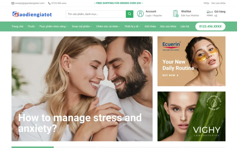Mẫu Website Nhà Thuốc Online Kèm Đồ Mẹ Bé – NHATHUOC3