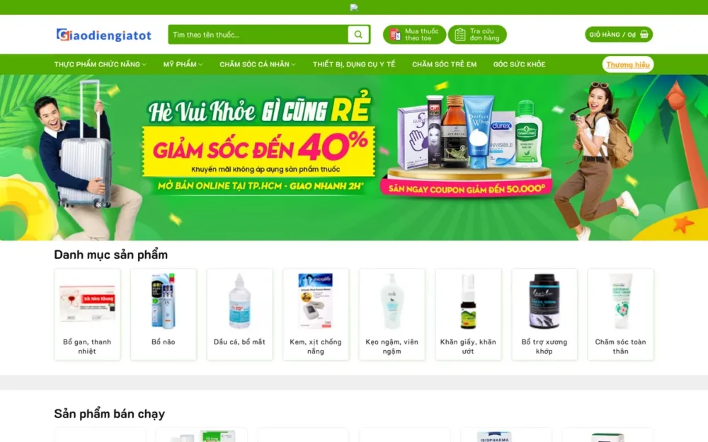 Mẫu Website Nhà Thuốc Online Nhiều Danh Mục – NHATHUOC4