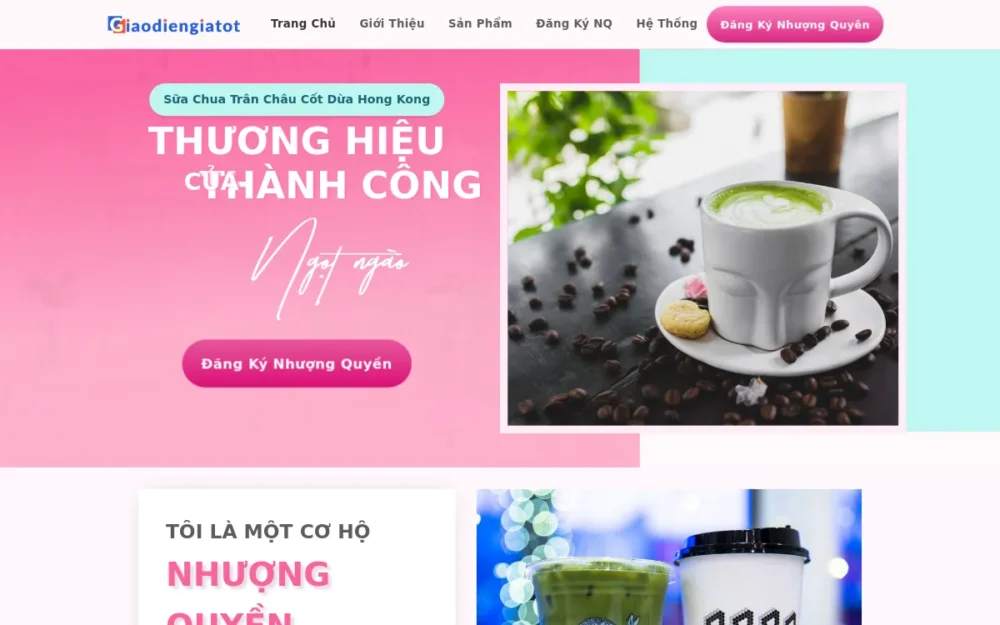 Mẫu Website Nhượng Quyền Trà Sữa – NHUONGQUYENTRASUA