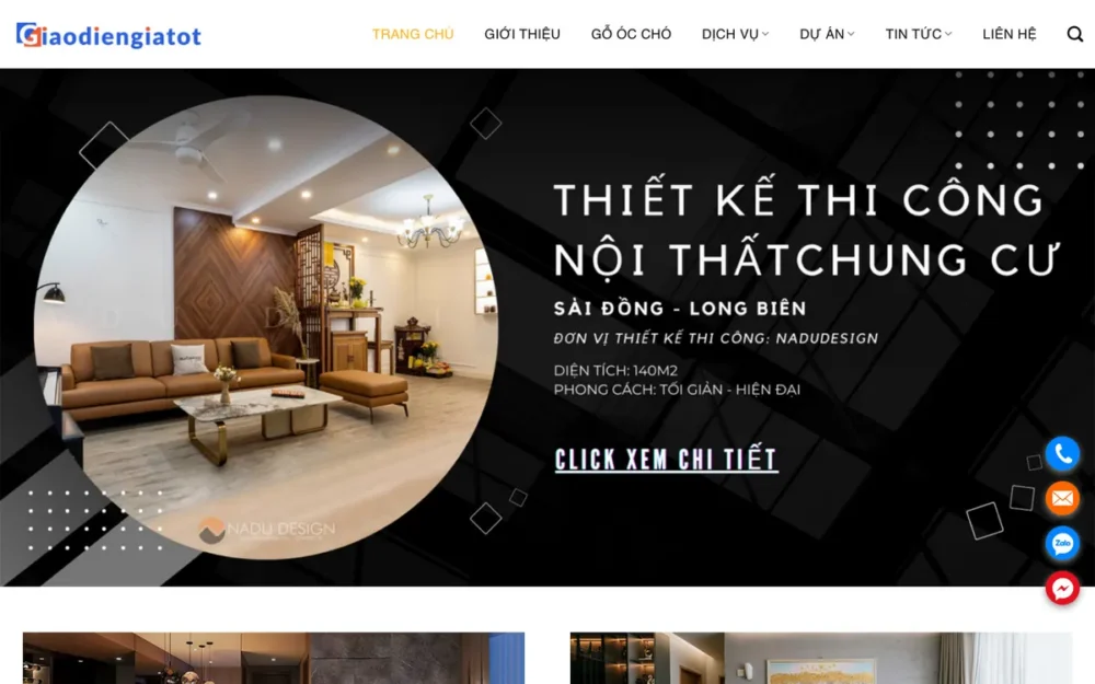 Mẫu Website Nội Thất Gỗ Óc Chó, Showroom & Xưởng – NOITHAT2