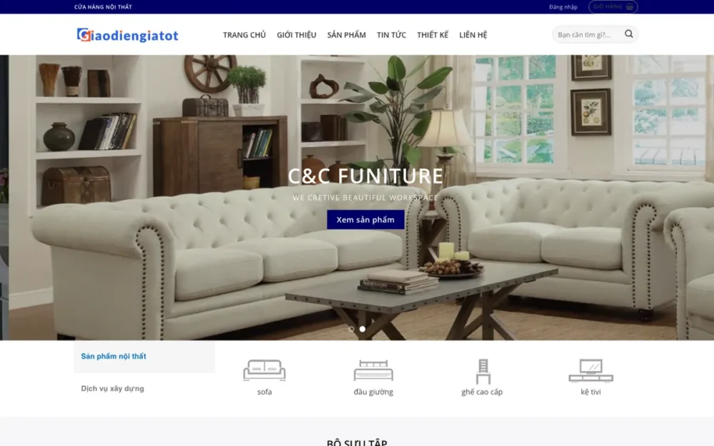 Mẫu Website Nội Thất Kèm Dịch Vụ Xây Dựng – NOITHAT