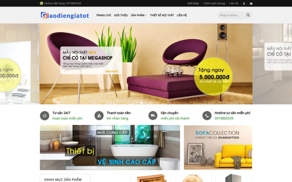 Mẫu Website Nội Thất Kèm Thiết Bị Bếp, Vệ Sinh – SHOPNOITHAT