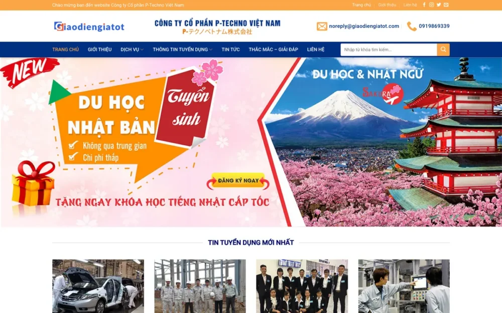 Mẫu Website Phái Cử Kỹ Sư, Thực Tập Sinh Nhật Bản – XKLD2