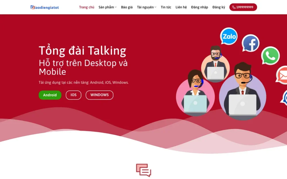 Mẫu Website Phần Mềm Tổng Đài, Call Center Đa Kênh – TONGDAI
