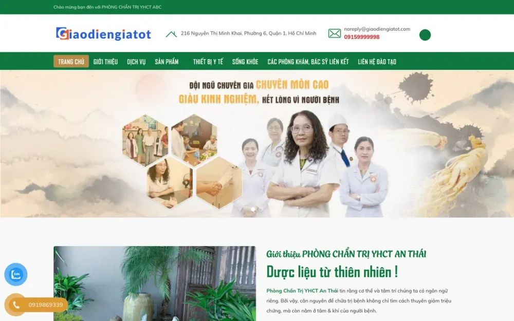 Mẫu Website Phòng Khám Đông Y & Dược Liệu – DONGY