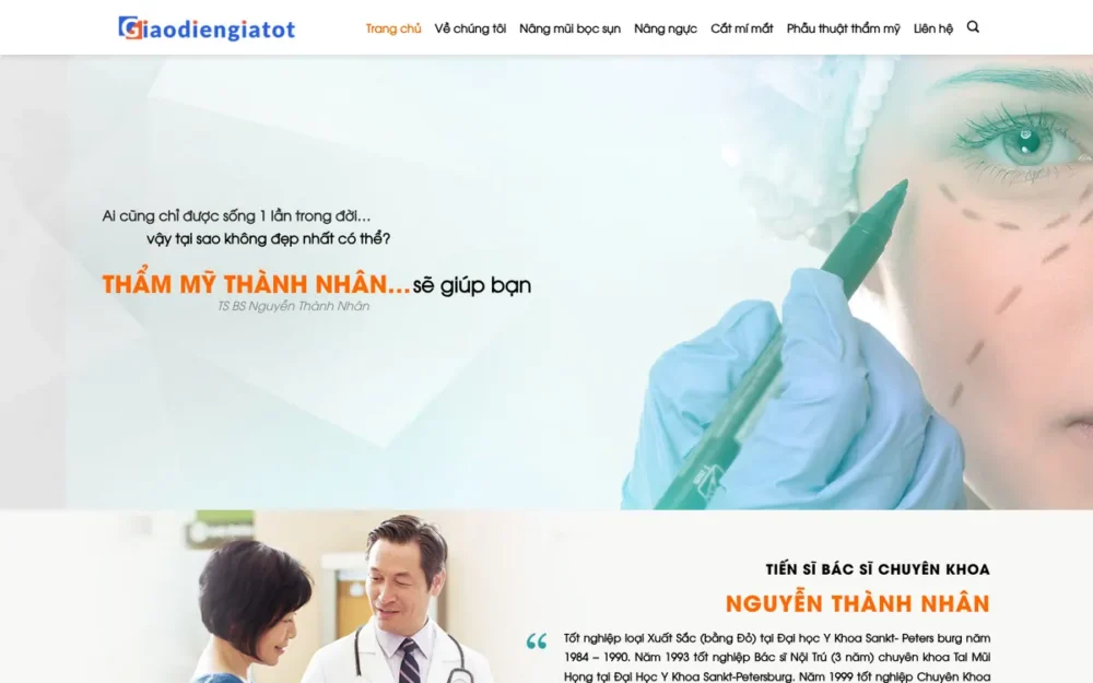 Mẫu Website Phòng Khám Phẫu Thuật Thẩm Mỹ – CLINIC