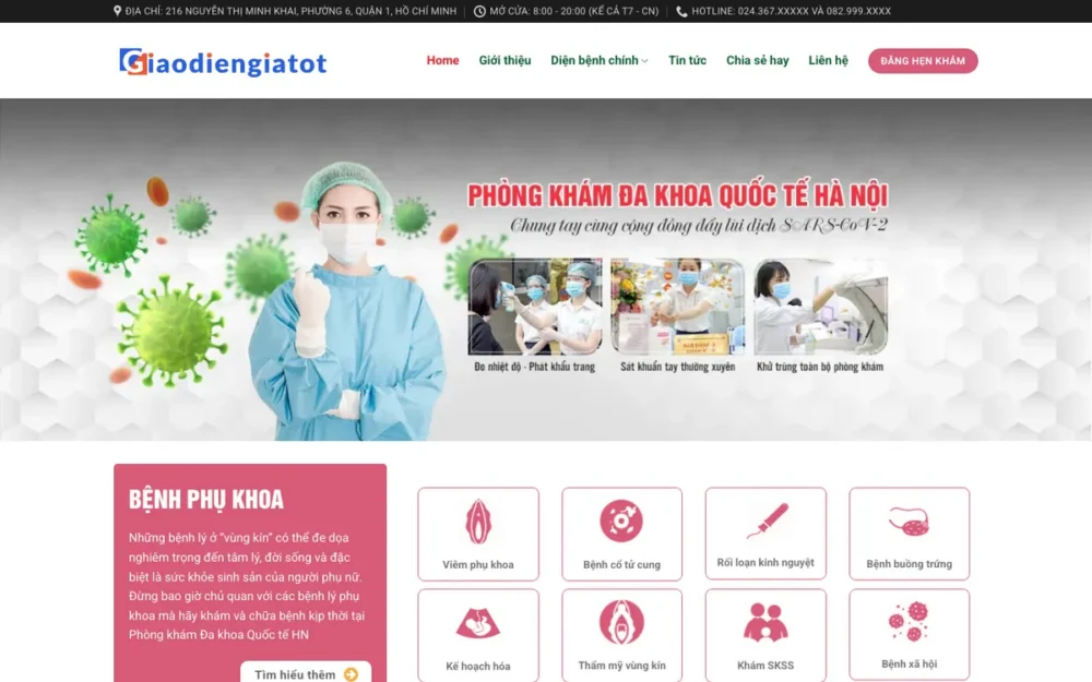 Mẫu Website Phòng Khám Phụ Khoa, Sản Phụ Khoa – PHONGKHAM2