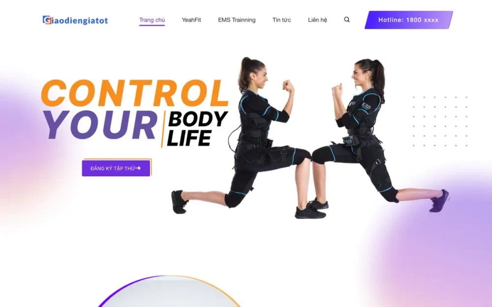 Mẫu Website Phòng Tập EMS Training Có Bảng Gói Tập – GYM2