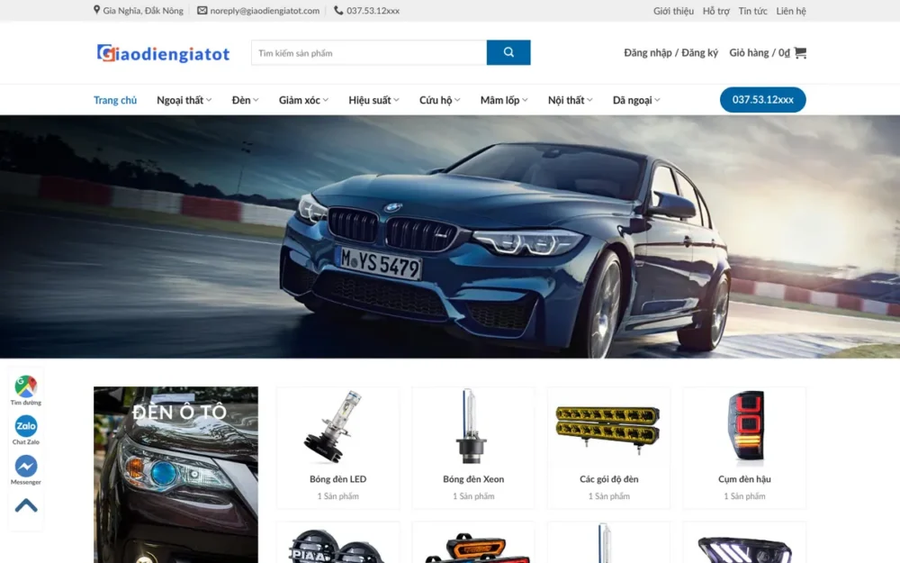 Mẫu Website Phụ Kiện Độ Xe Bán Tải & SUV – DOCHOIXE2
