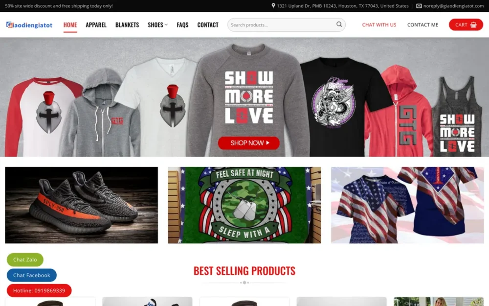 Mẫu Website Print On Demand Bán Áo In, Chăn, Giày – POD