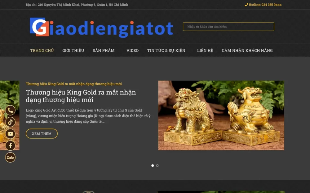 Mẫu Website Quà Tặng Phong Thủy Mạ Vàng 24K – PHONGTHUY4