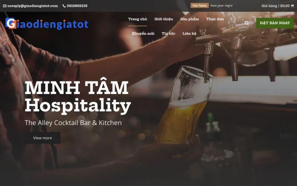 Mẫu Website Quán Bia Thủ Công, Đặt Bàn Online – RUOUBIA