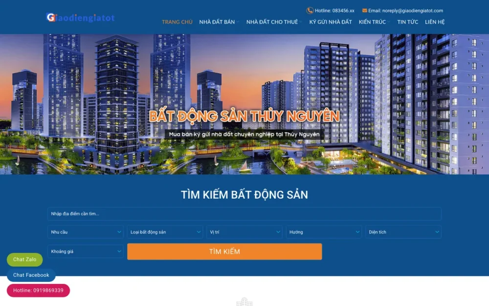 Mẫu Website Rao Vặt Nhà Đất Đa Danh Mục – BDS30