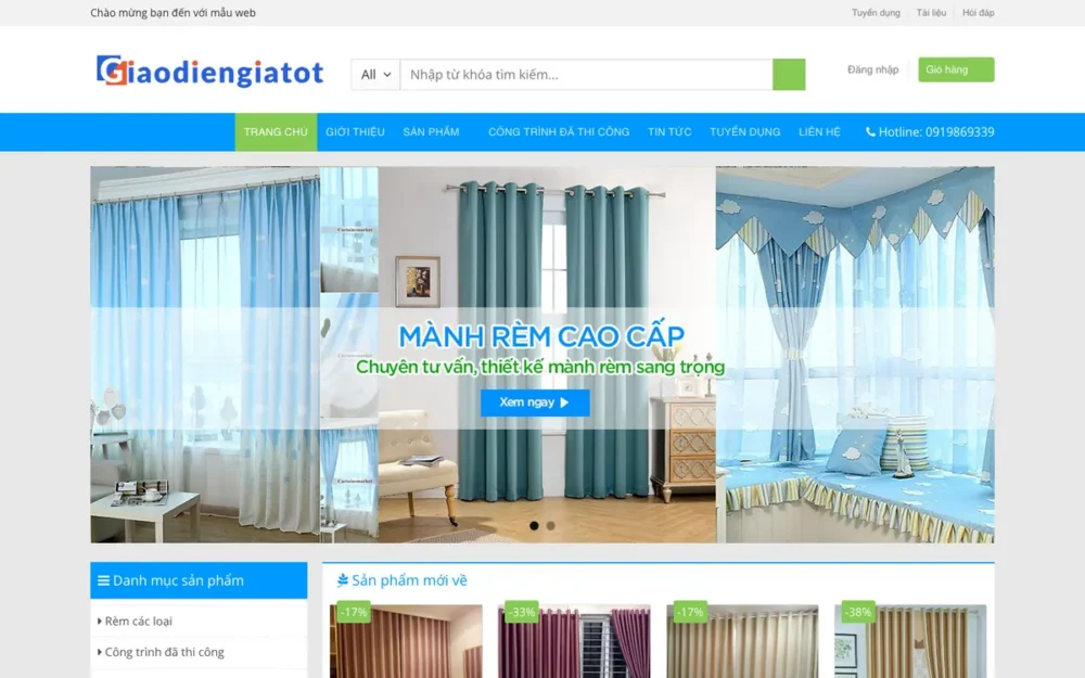 Mẫu Website Rèm Cửa, Giấy Dán Tường & Thảm – MANHREM