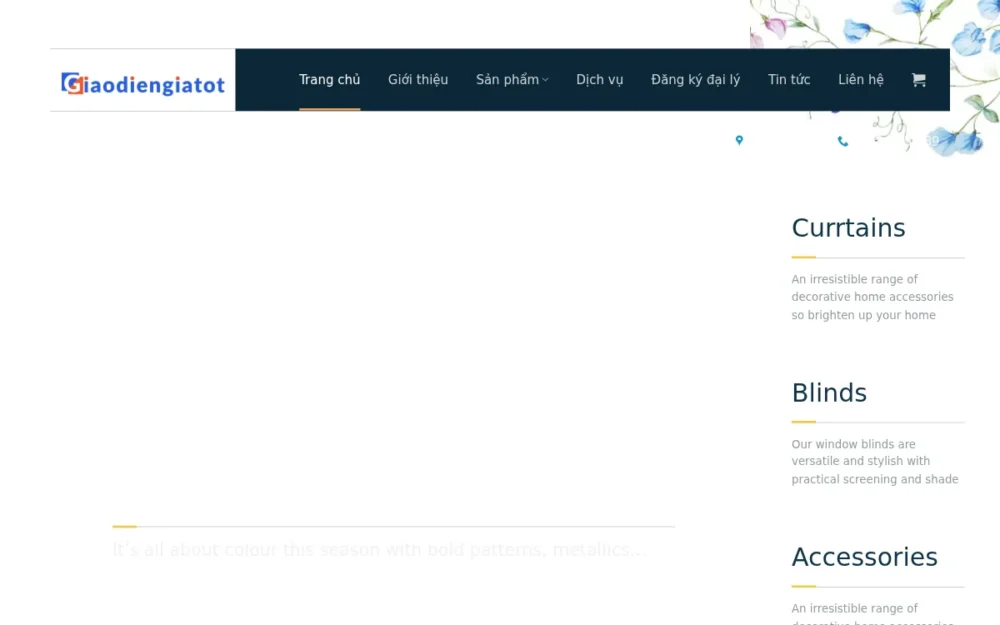 Mẫu Website Rèm Cửa May Đo Họa Tiết Hoa Lá – REMCUA