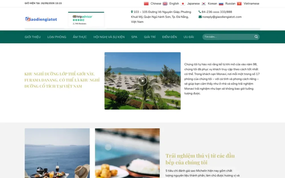 Mẫu Website Resort Biển Cao Cấp Đa Ngôn Ngữ – KHACHSAN6