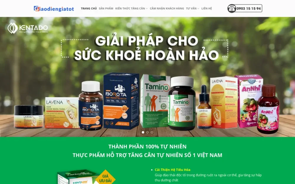 Mẫu Website Sản Phẩm Tăng Cân Kèm Kiến Thức – THUCPHAM8
