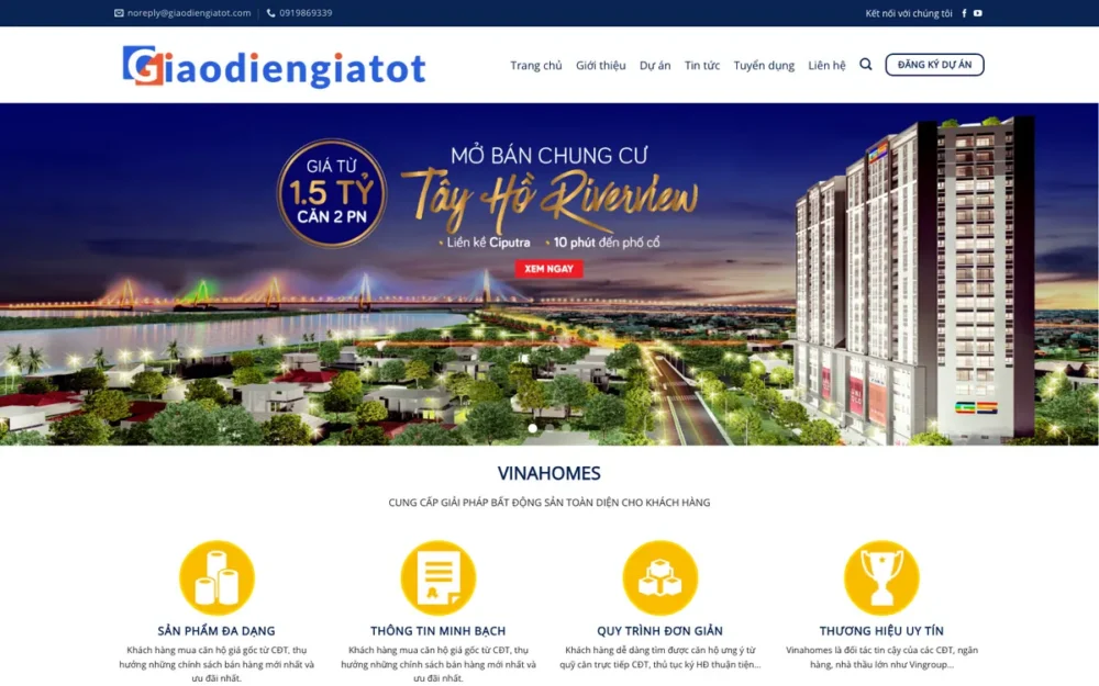 Mẫu Website Sàn Phân Phối Căn Hộ Giá Gốc – BDS9