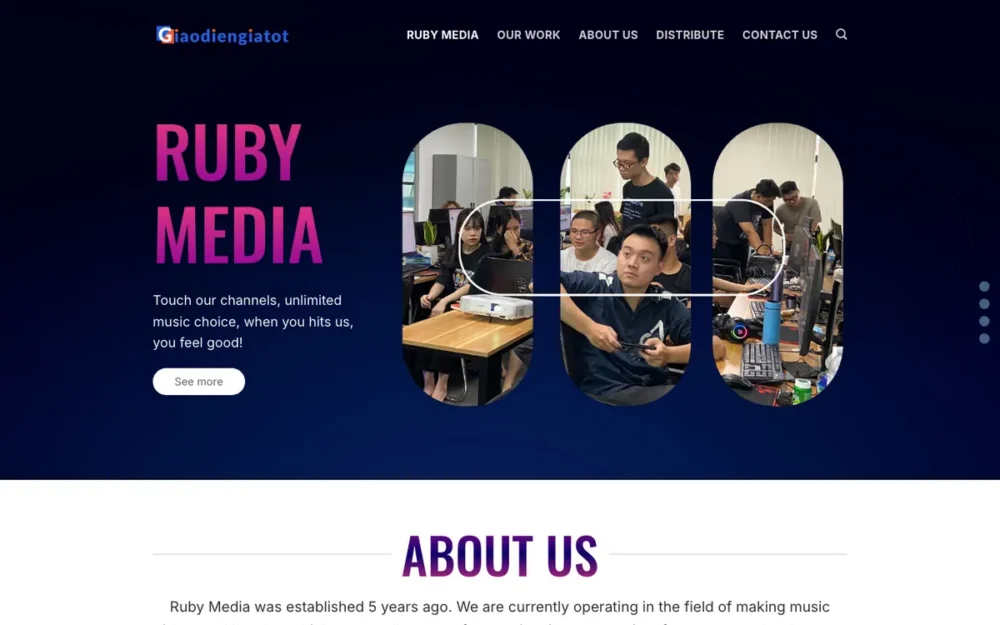 Mẫu Website Công Ty Sản Xuất Nội Dung Số & Âm Nhạc – GIOITHIEUCONGTY6