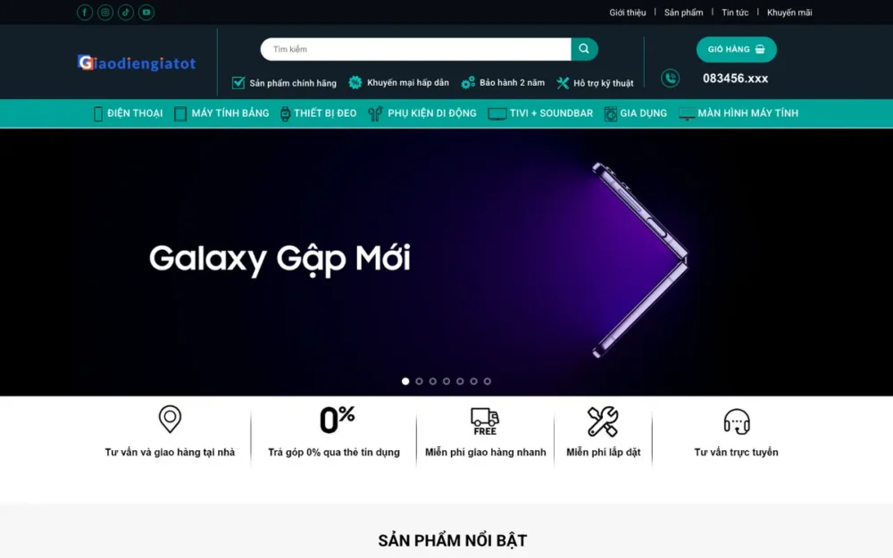 Mẫu Website Shop Chuyên Một Hãng Điện Thoại, Điện Máy – SAMSUNGSHOP