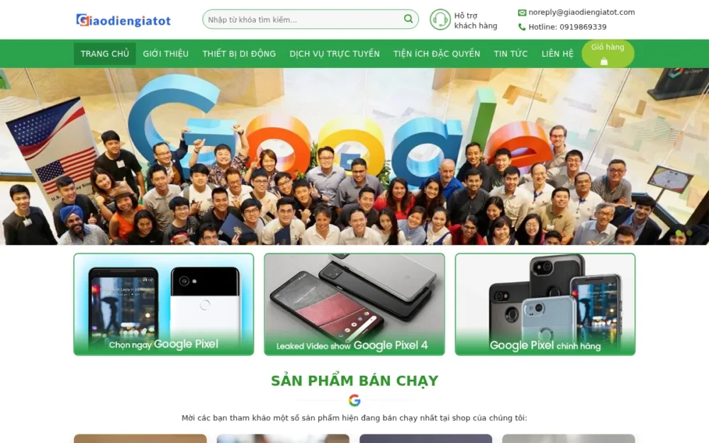 Mẫu Website Shop Điện Thoại Nhập Khẩu & Dịch Vụ Số – GOOGLESHOP