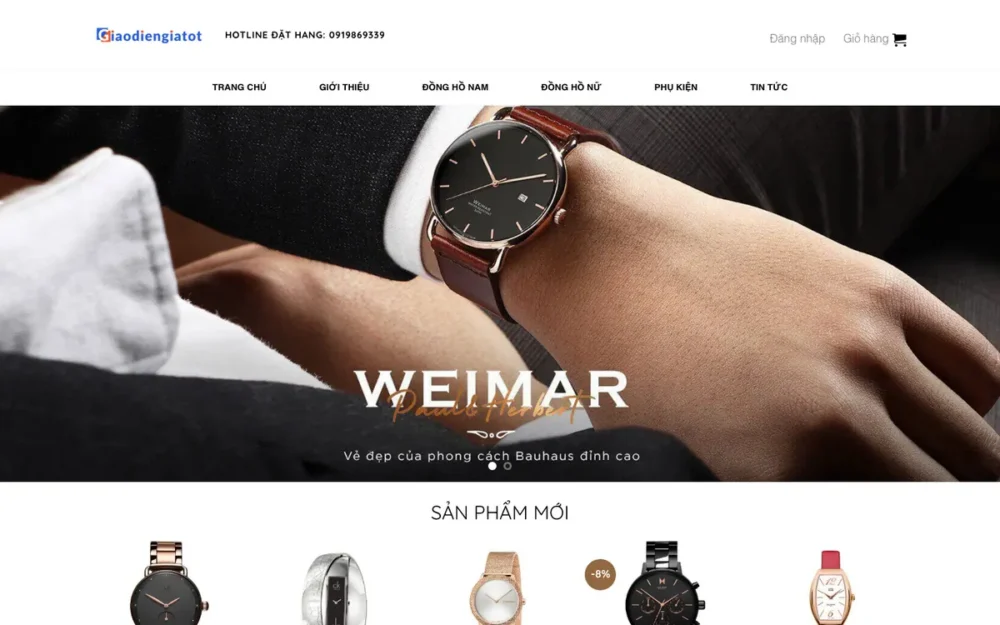 Mẫu Website Shop Đồng Hồ Thời Trang & Phụ Kiện – DONGHO